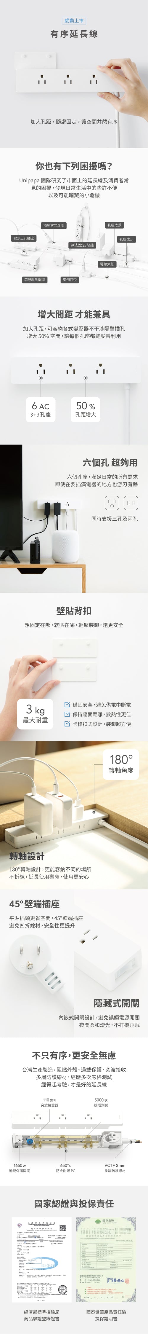 VITABOX 有序延長線 1.8m (附壁貼背扣套組) VITABOX 4f487486ae69537614447c81431321ab